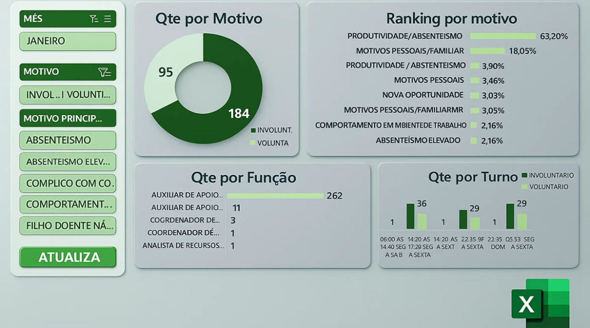 Dashboard RH Controle de Desligamentos