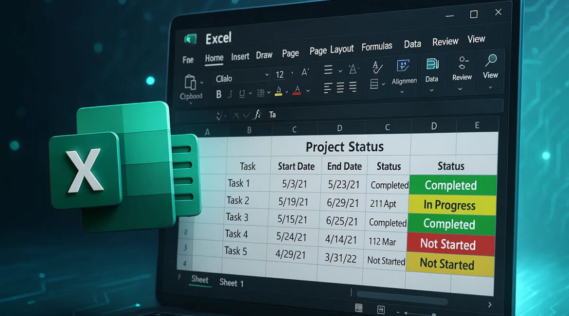 Como Colocar Automaticamente o Status “Em Andamento” em Vermelho e “Concluído” em Verde no Excel