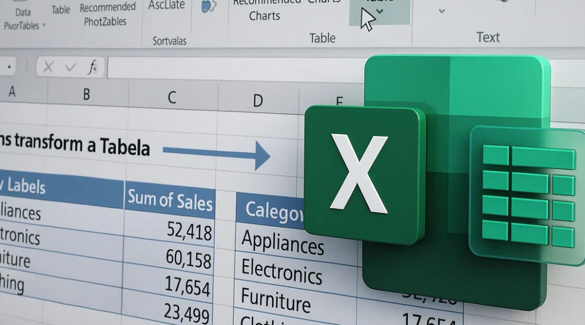 Como Transformar uma Tabela Dinâmica em Formato de Tabela