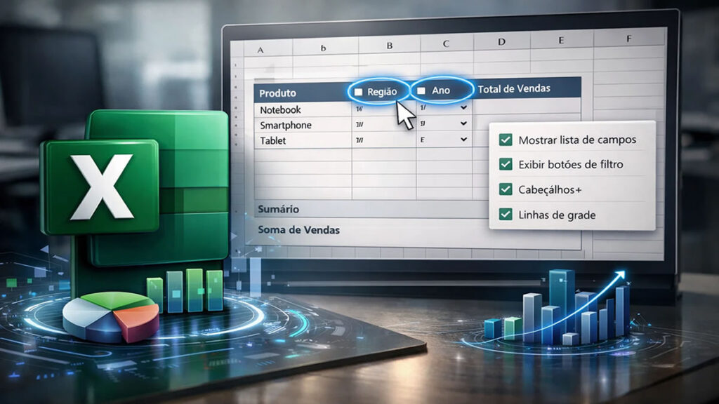 Meu flutuante da Tabela Dinâmica no Excel sumiu! E agora?