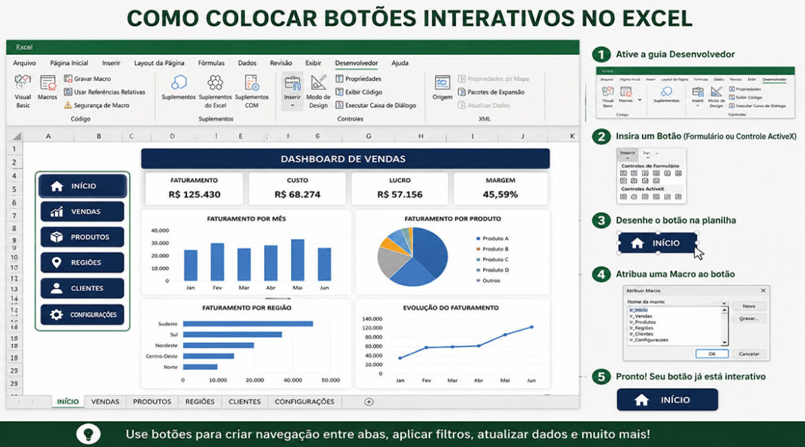 Botões interativos no Excel