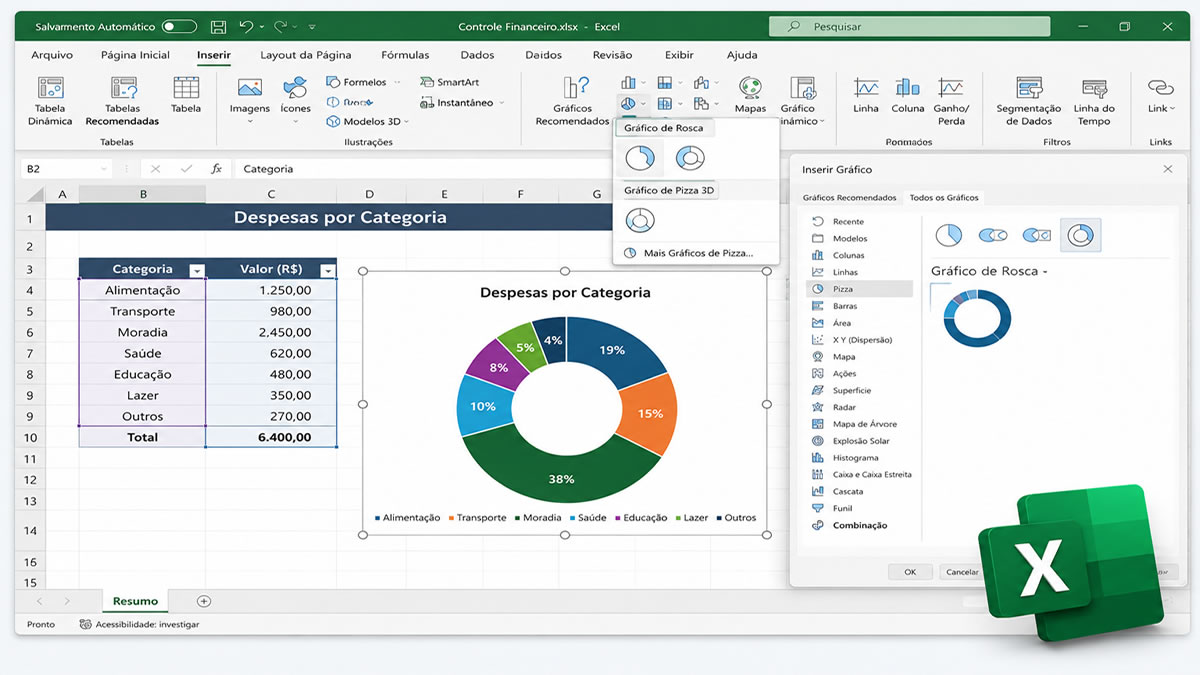 Como Criar um Gráfico de Rosca no Excel